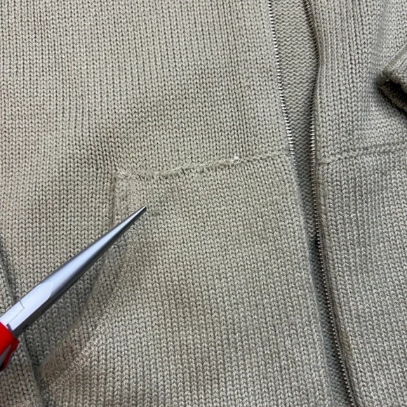 VTG Stussy Wool Blend Chunky Knit Full Zip Hoodie Sweater Mens L Baggy Y2K Skate - Picture 9 of 11